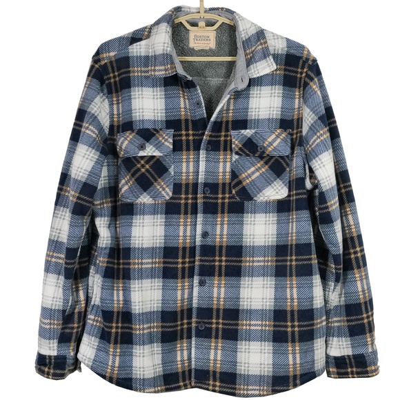 Sherpa Lined Shirt Jacket Shacket Plaid 